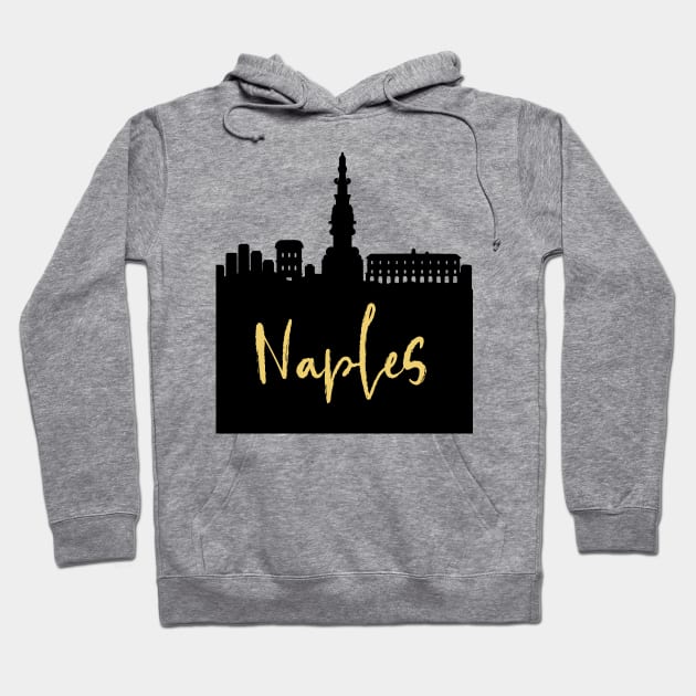 NAPLES ITALY DESIGNER SILHOUETTE SKYLINE ART Hoodie by deificusArt